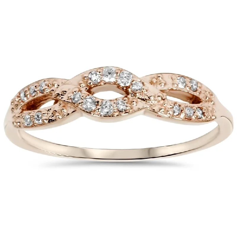 Women’s unique ring-1/5ct Diamond Infinity Ring Rose Gold