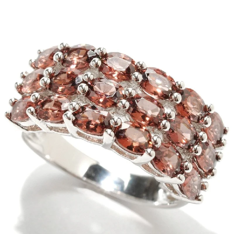 Women’s custom-designed ring-Sterling Silver 4.32Ctw Raspberry Zircon Ring