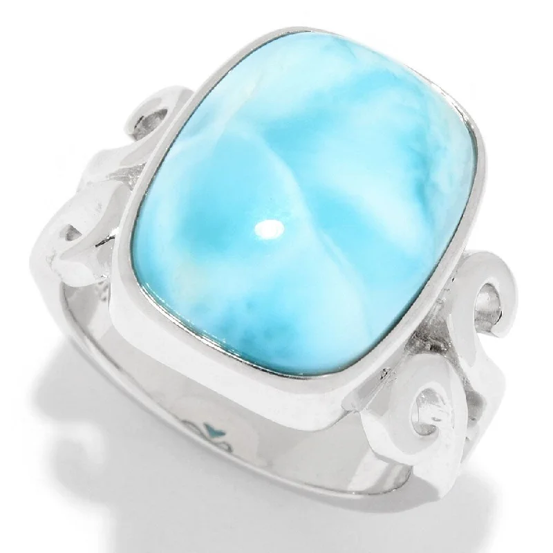 Women’s heart-shaped diamond ring-925 Sterling Silver Larimar Ring