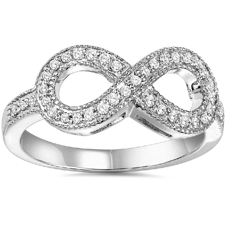 Women’s vintage ring-1/3ct Diamond Infinity Ring White Gold