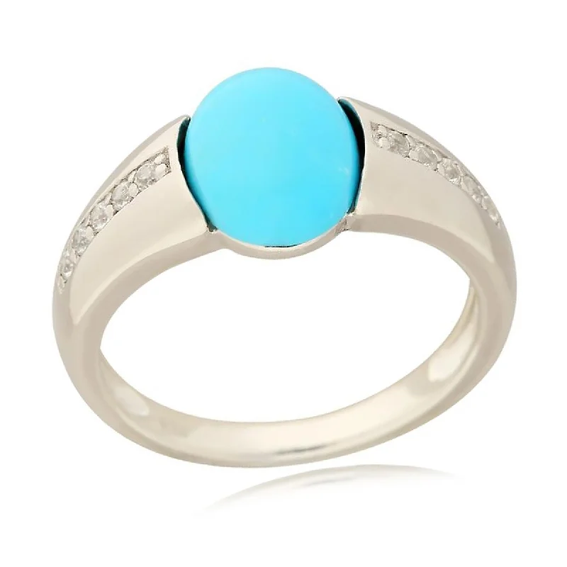 Women’s wedding set ring-925 Sterling Silver Sleeping Beauty Turquoise Gemstone Solitaire Ring