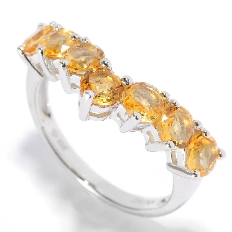 Women’s elegant ring-Sterling Silver Citrine Stack Ring