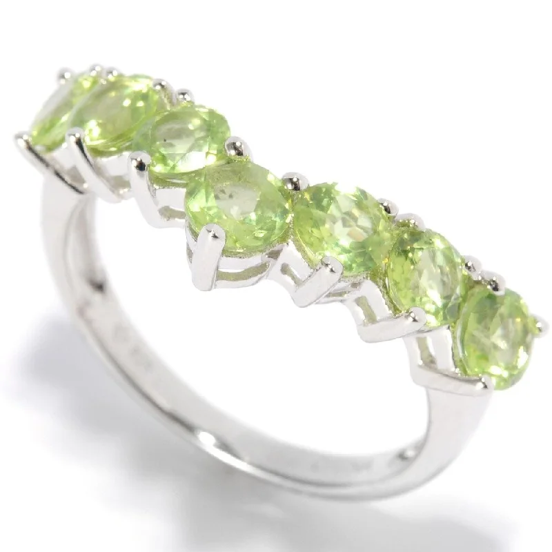 Women’s cocktail ring-Sterling Silver Peridot Stack Ring