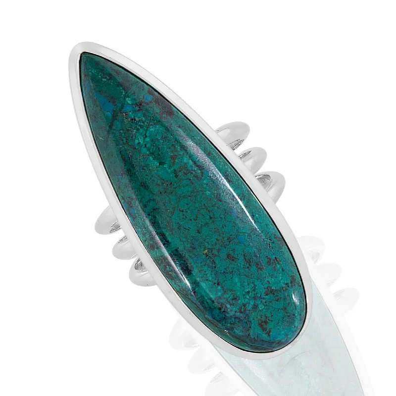 Women’s elegant ring-925 Sterling Silver Chrysocolla Solitaire Ring