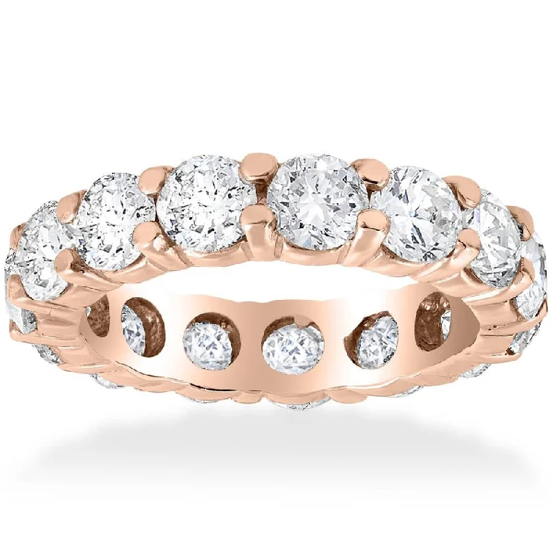 Women’s large stone ring-5 1/2ct Diamond Eternity Ring Rose Gold