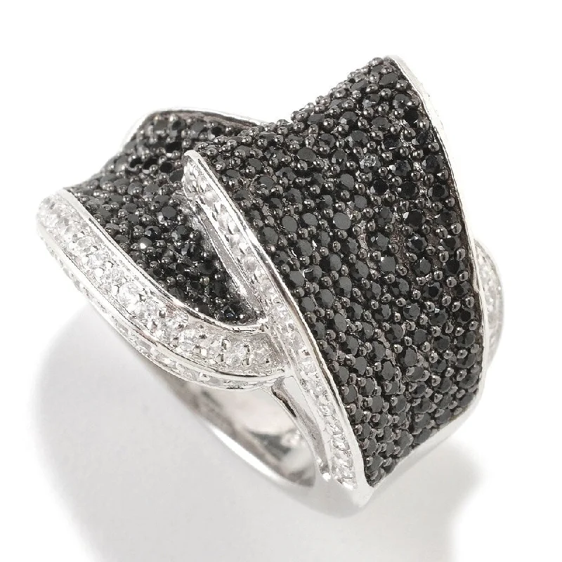 Women’s silver gemstone ring-Sterling Silver 2.15ctw Black Spinel Ring