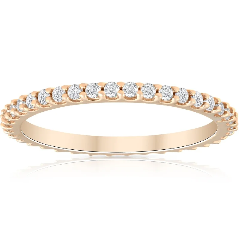 Women’s silver wedding ring-1/3ct Diamond Eternity Ring Available in White, Yellow or Rose Gold