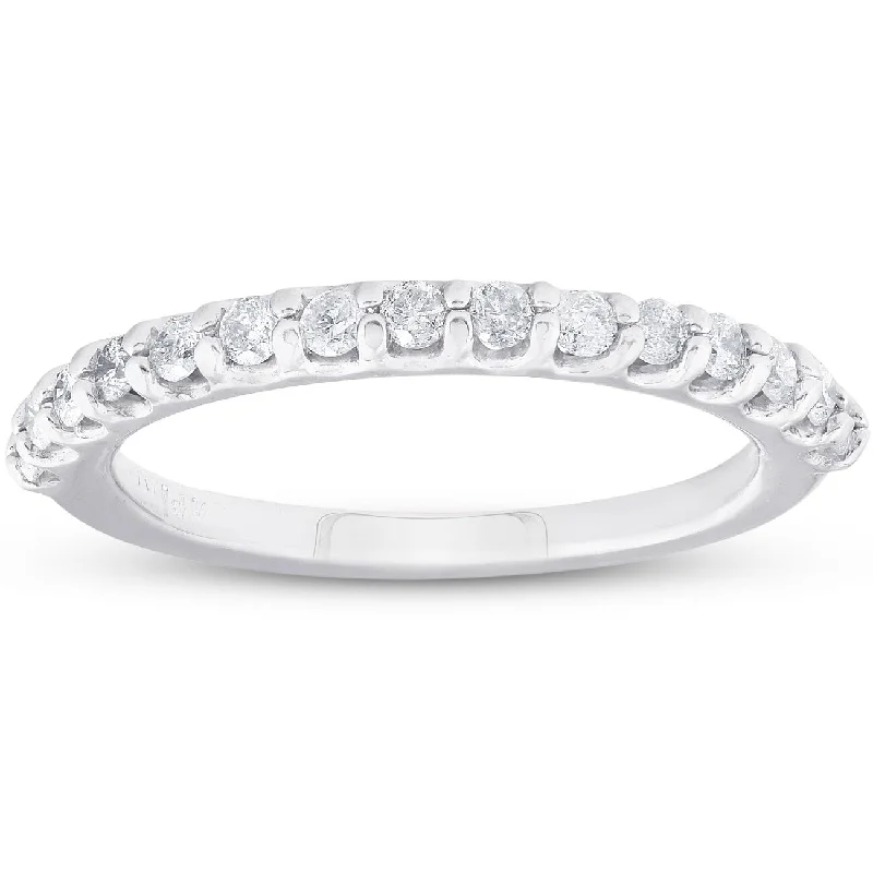 Women’s infinity ring-3/8ct Diamond Ring Womens Stackable Anniversary White Gold Band