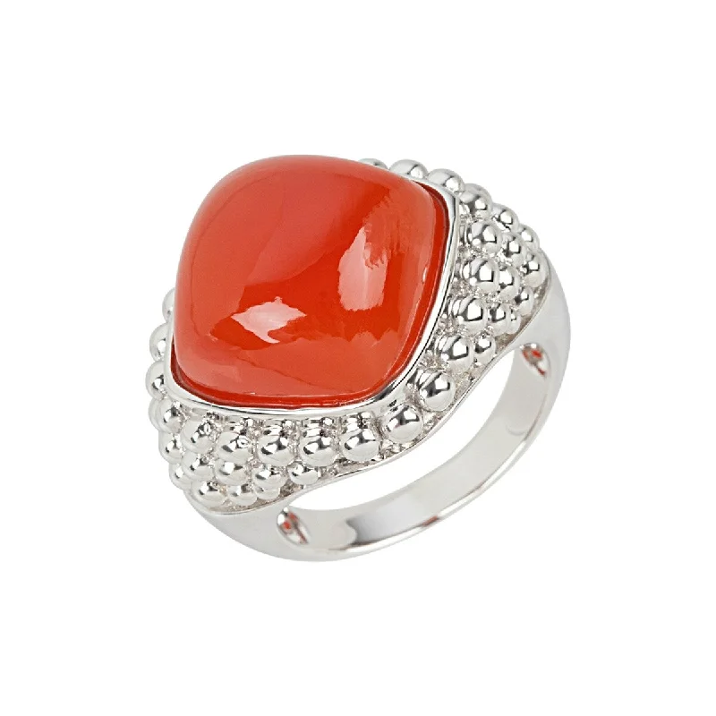 Women’s rose gold engagement ring-925 Sterling Silver Carnelian Ring