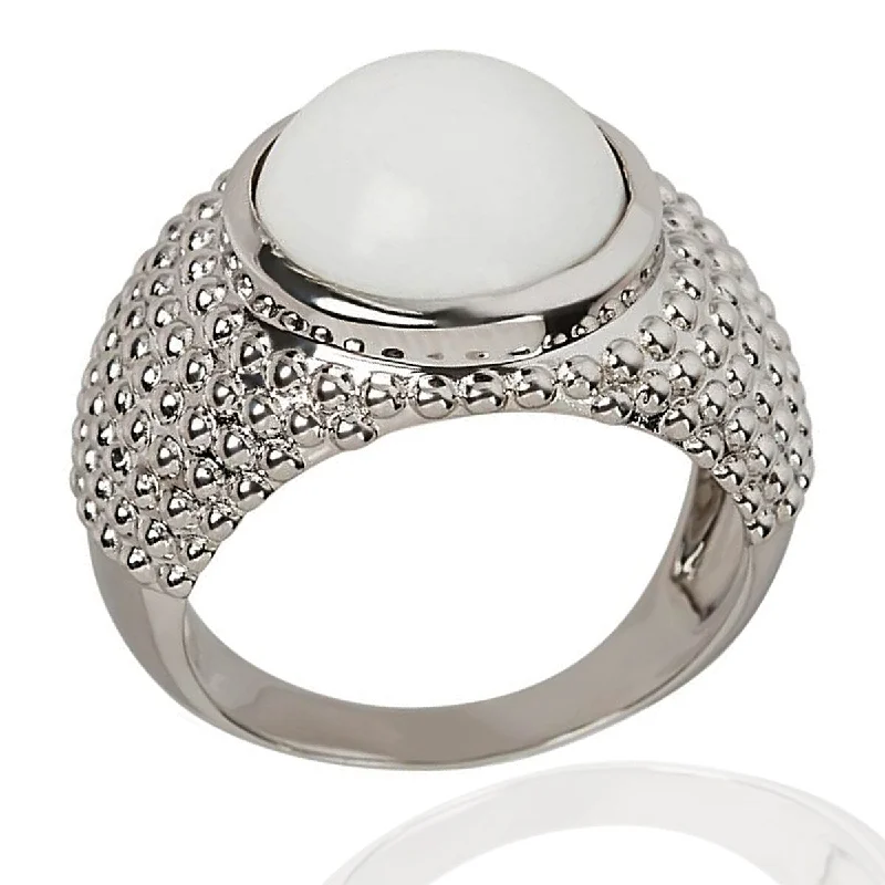 Women’s men’s ring-925 Sterling Silver White Opal Classic Ring