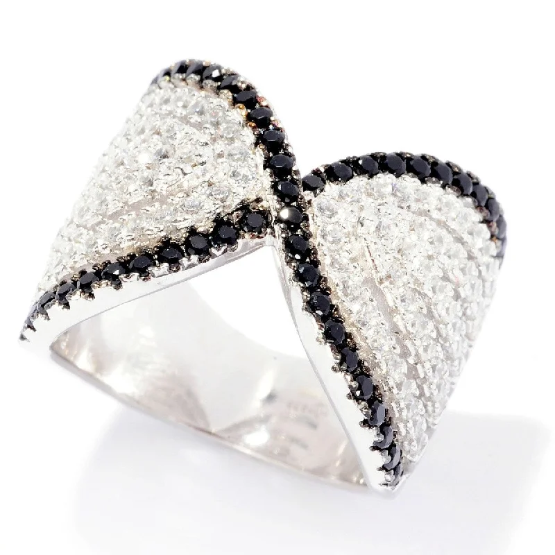 Women’s classic ring-925 Sterling Silver Black Spinel and White Cz Ring