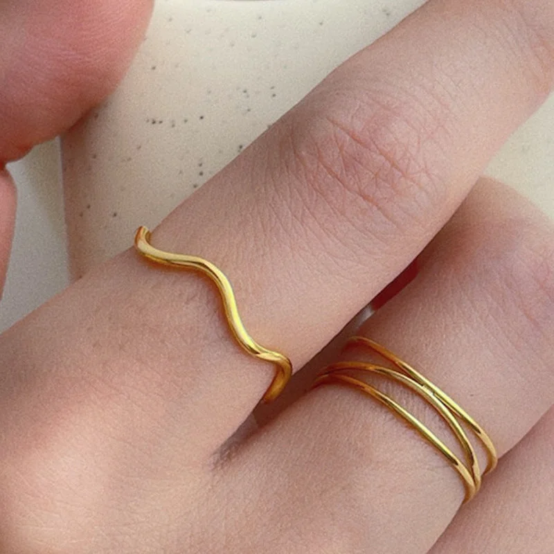 Sd126 Gold Wave Ring