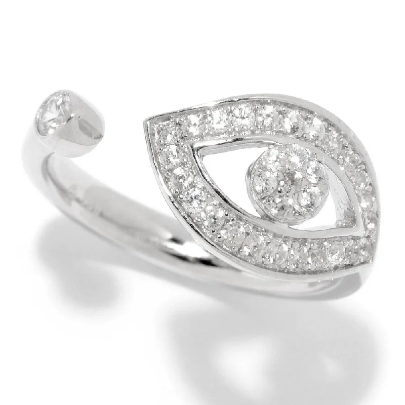 Women’s wedding ring with diamonds-925 Sterling Silver White Natural Zircon Ring