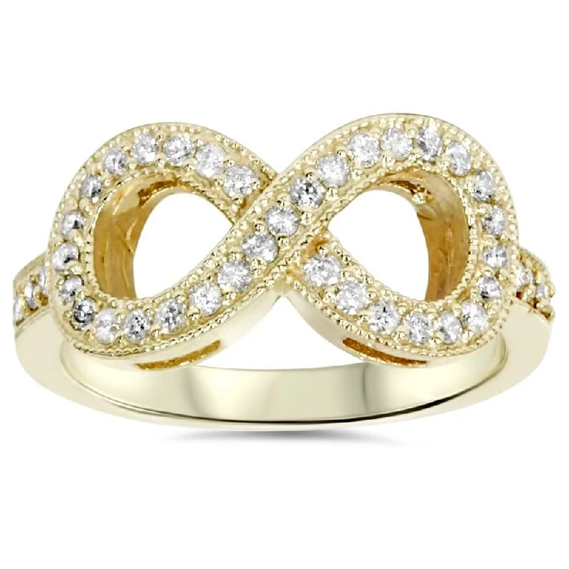 Women’s cocktail ring-1/3ct Diamond Infinity Ring Yellow Gold