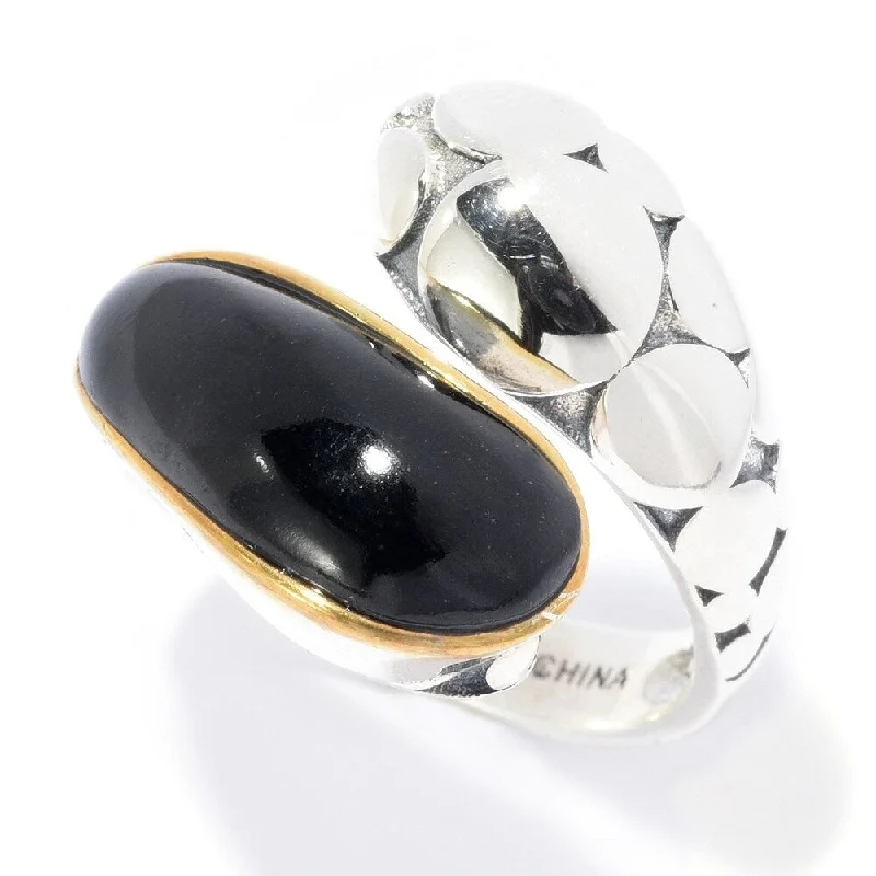 Women’s cubic zirconia ring-Sterling Silver Colorado Black Moonstone Ring