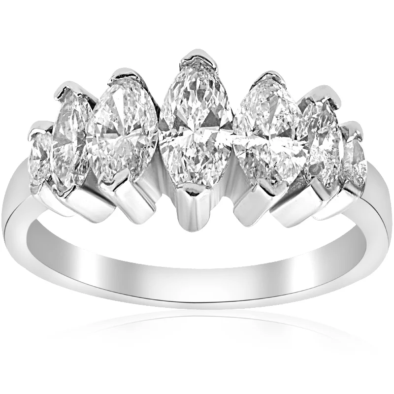 Women’s men’s style ring-1 7/8ct Huge Marquise Real Diamond Anniversary Ring