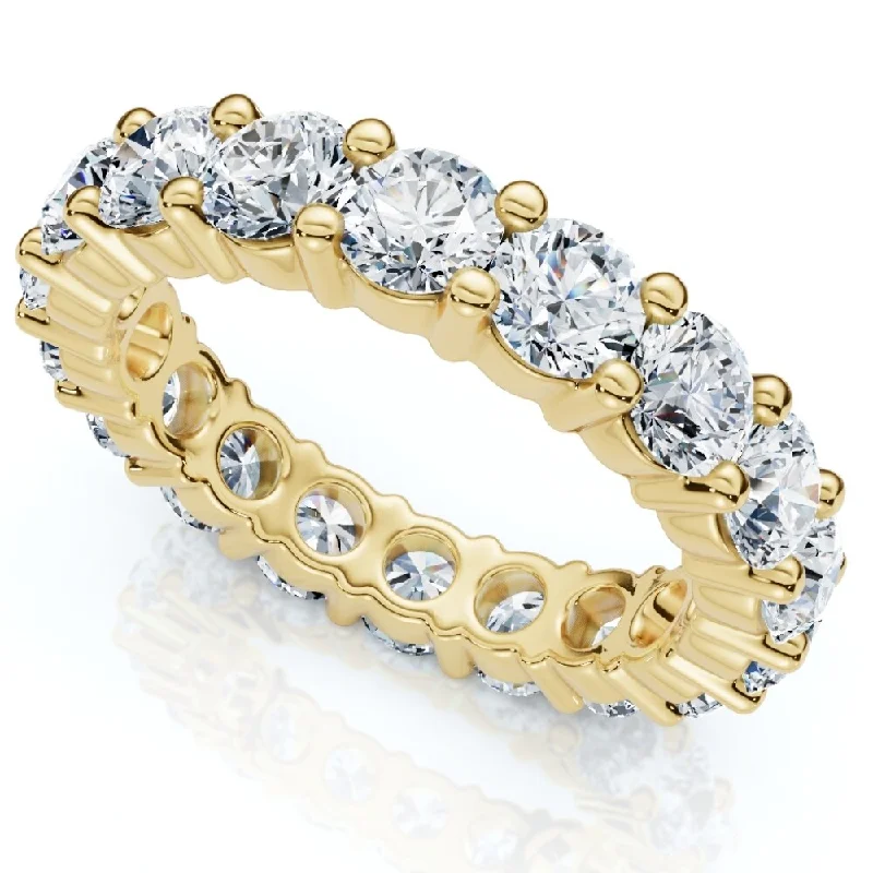 Women’s handmade ring-4 Carat Diamond Eternity Ring Yellow Gold