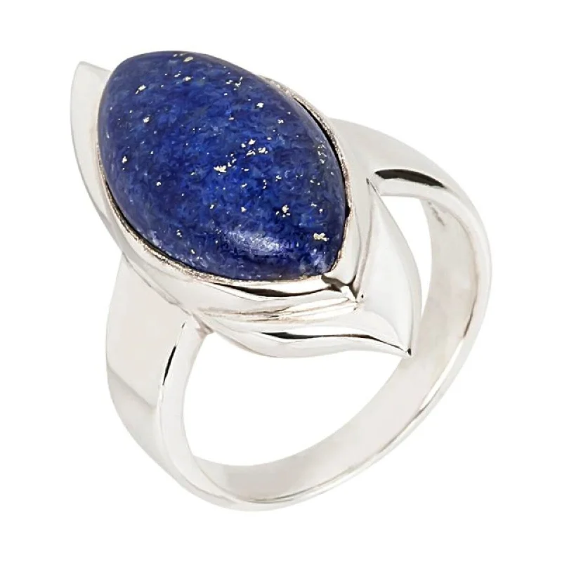 Women’s moonstone ring-925 Sterling Silver Lapis Lazuli Classic Ring