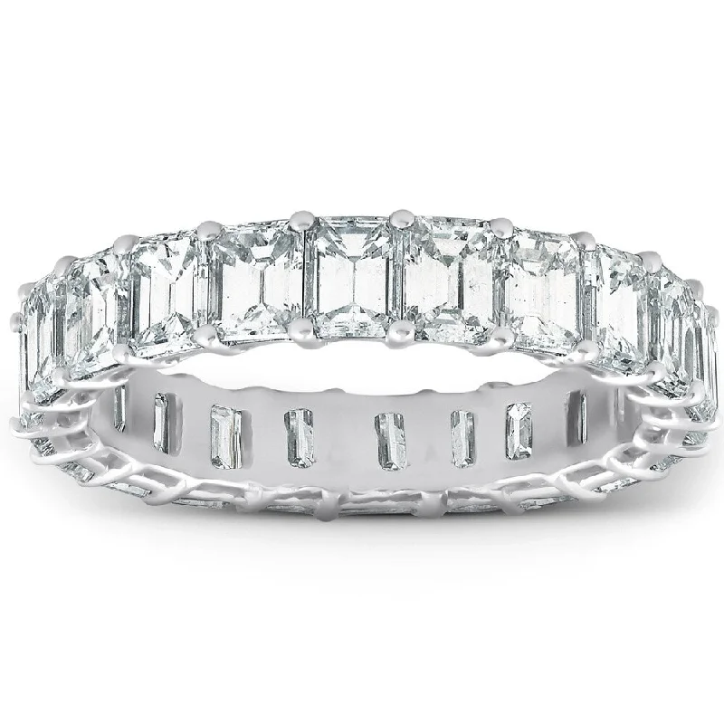 Women’s cubic zirconia ring-Pompeii3 4.50Ct tdw Platinum Diamond Emerald Eternity Ring (F/VS)