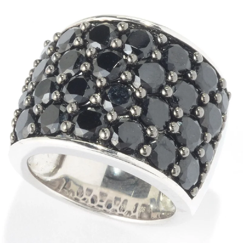 Women’s infinity ring-925 Sterling Silver Black Spinel Ring