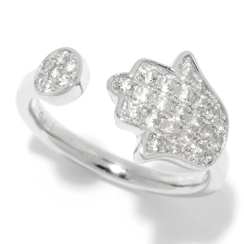 Women’s floral ring-925 Sterling Silver White Natural Zircon Ring