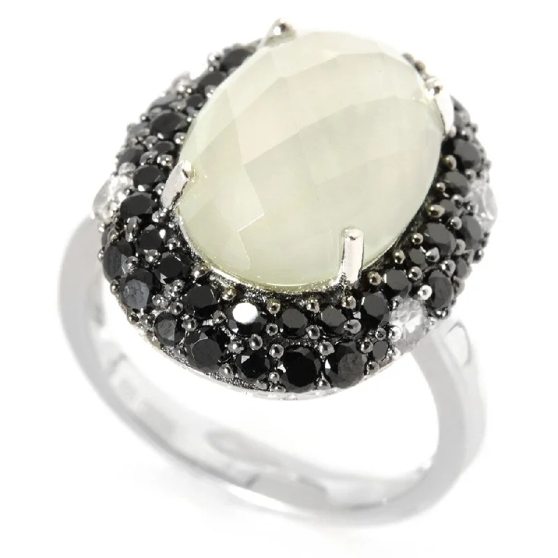 Women’s wedding set ring-Ster Silver 6.72ct Green Amethyst Solitaire w/ accent Ring, Size 6