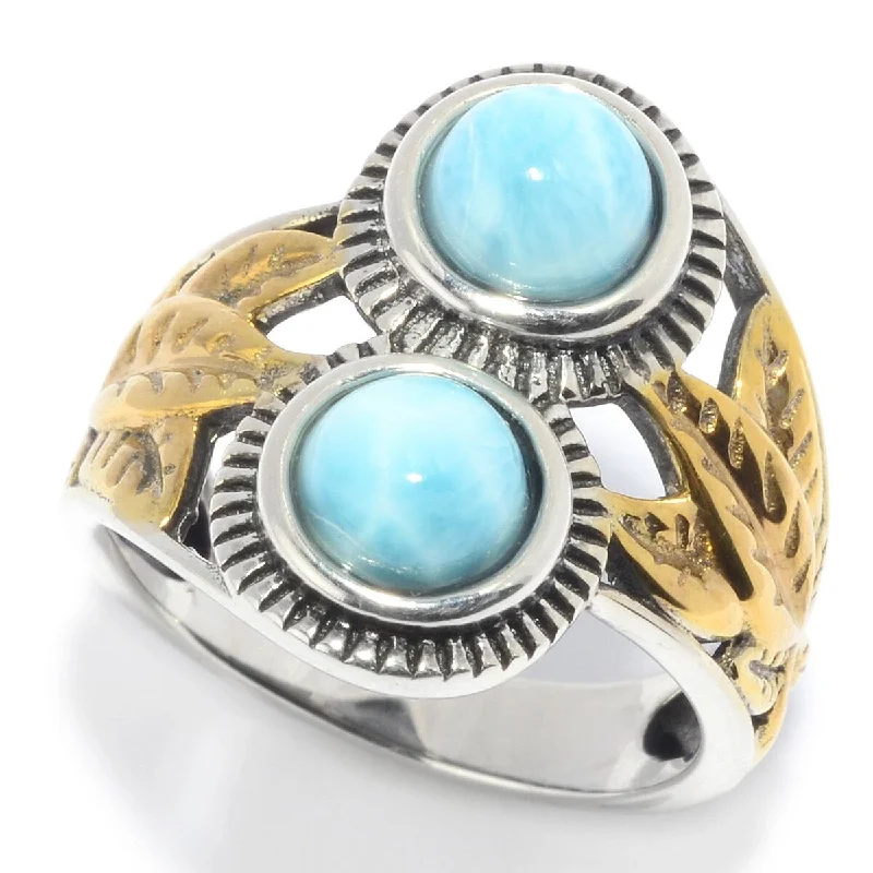 Women’s cocktail ring-925 Sterling Silver Larimar Ring